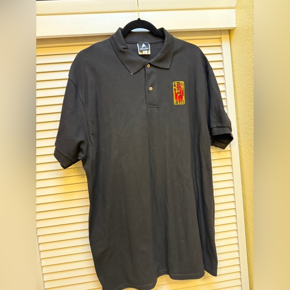 Star Trek Classic Black Polo Shirt with Embroidered Logo